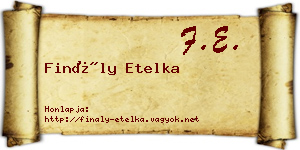 Finály Etelka névjegykártya